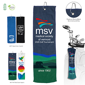 &ldquo;SLIMMER&rdquo; Full Color Recycled Golf Towel - 6&rdquo; X 22&rdquo;
